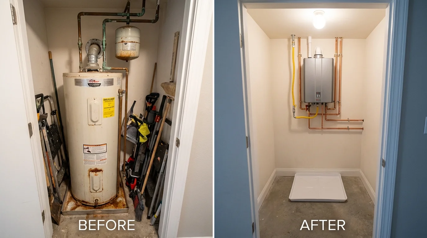Tank water heater versus wall-mounted tankless unit comparison for Woodcliff Lake, NJ homeowners